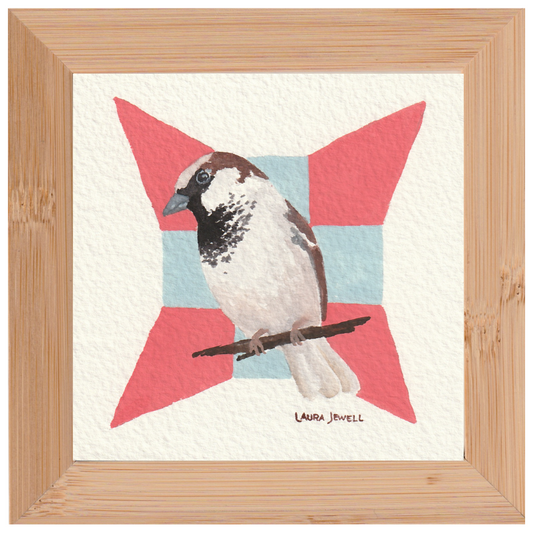Retro House | Framed Watercolor on Paper