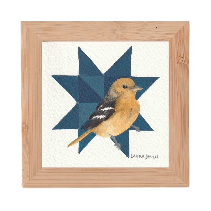 Oriole on Blue | Watercolor on Paper
