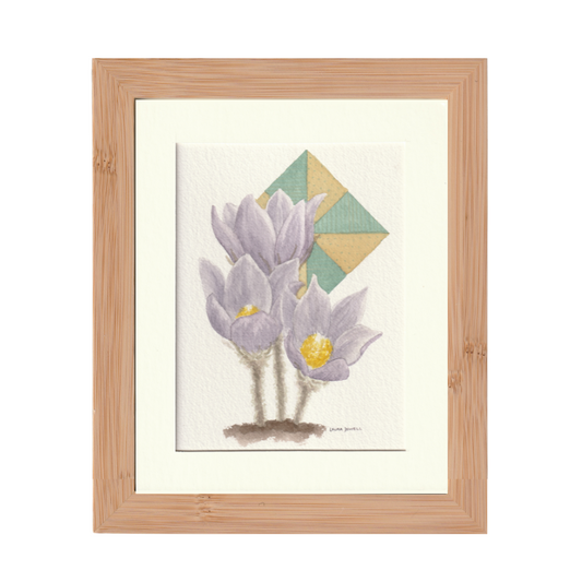 Pasque and Patterns | Watercolor on Paper