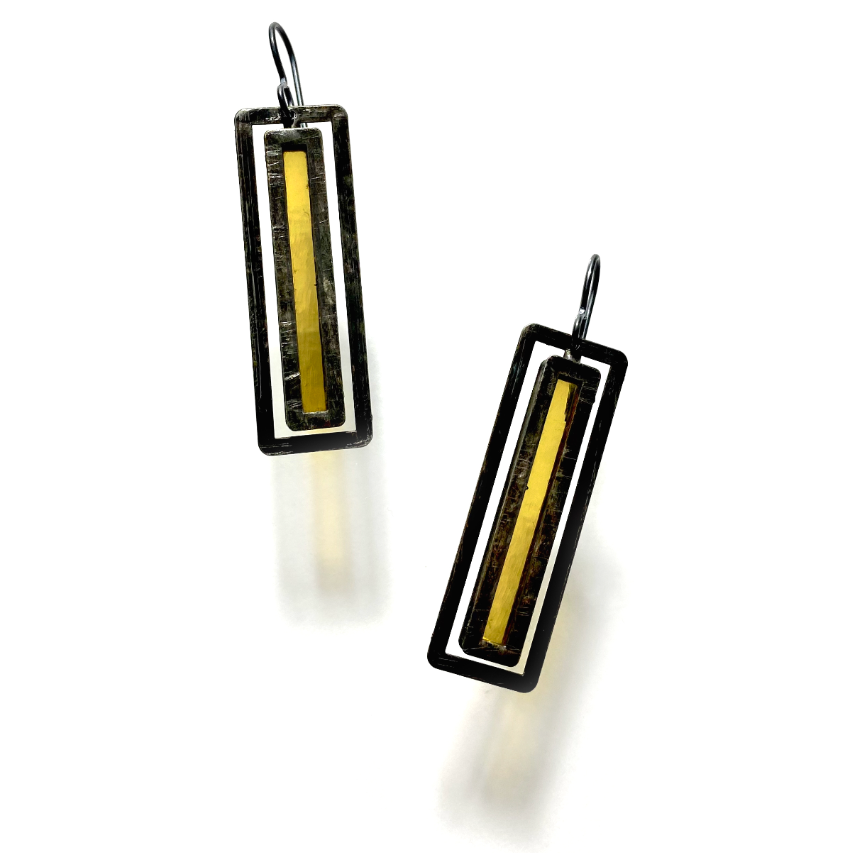 Atrium Stained Glass Earrings - Light Amber