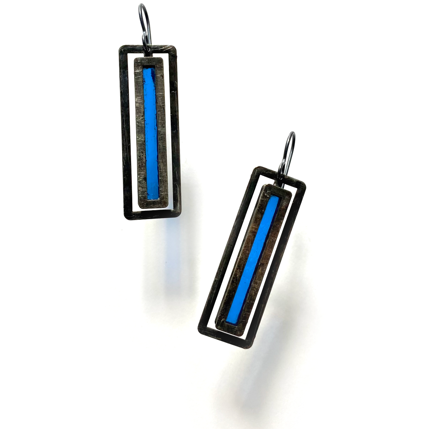 Atrium Stained Glass Earrings - Sapphire