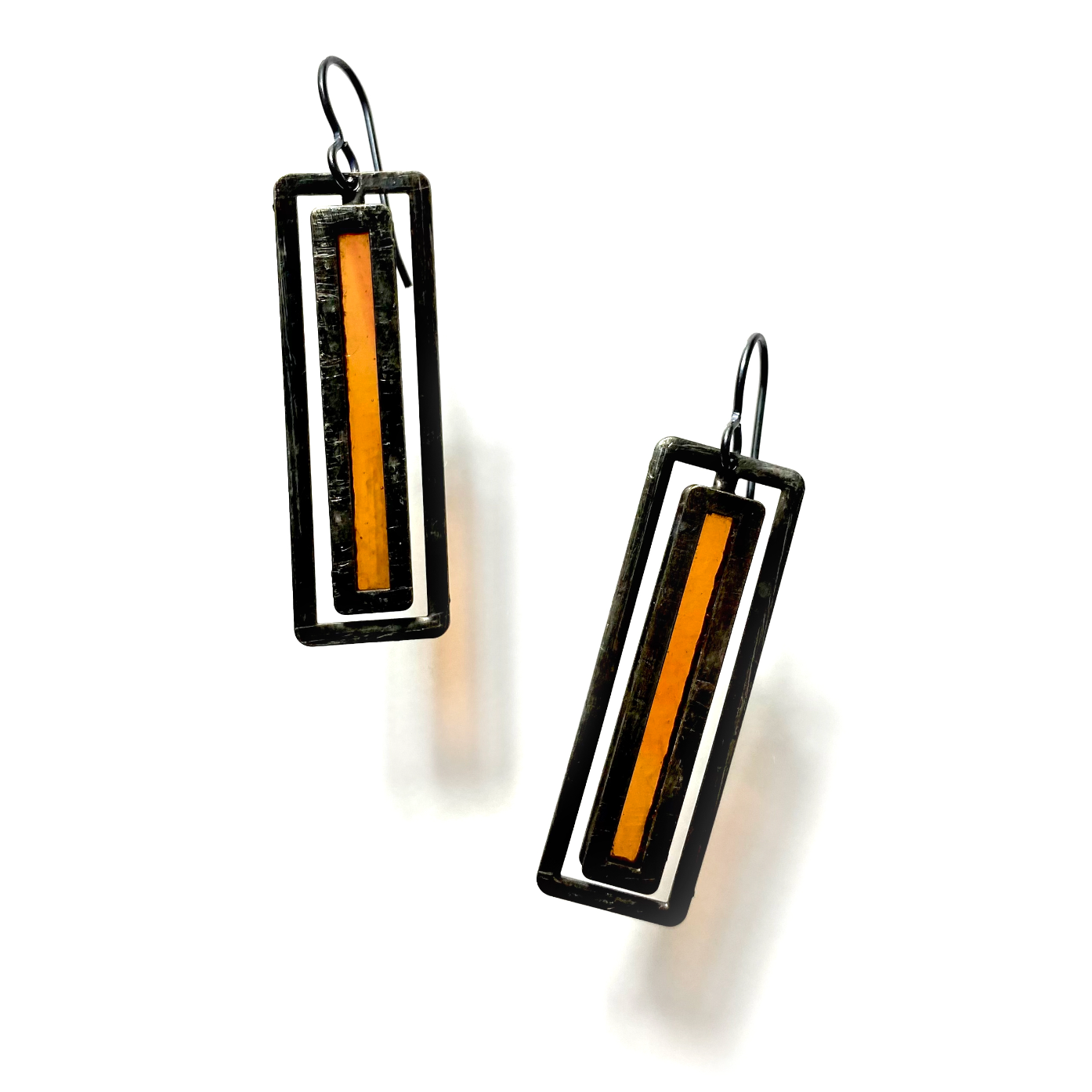 Atrium Stained Glass Earrings - Sunset Coral