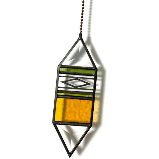Trigon Stained Glass Suncatcher In Honey