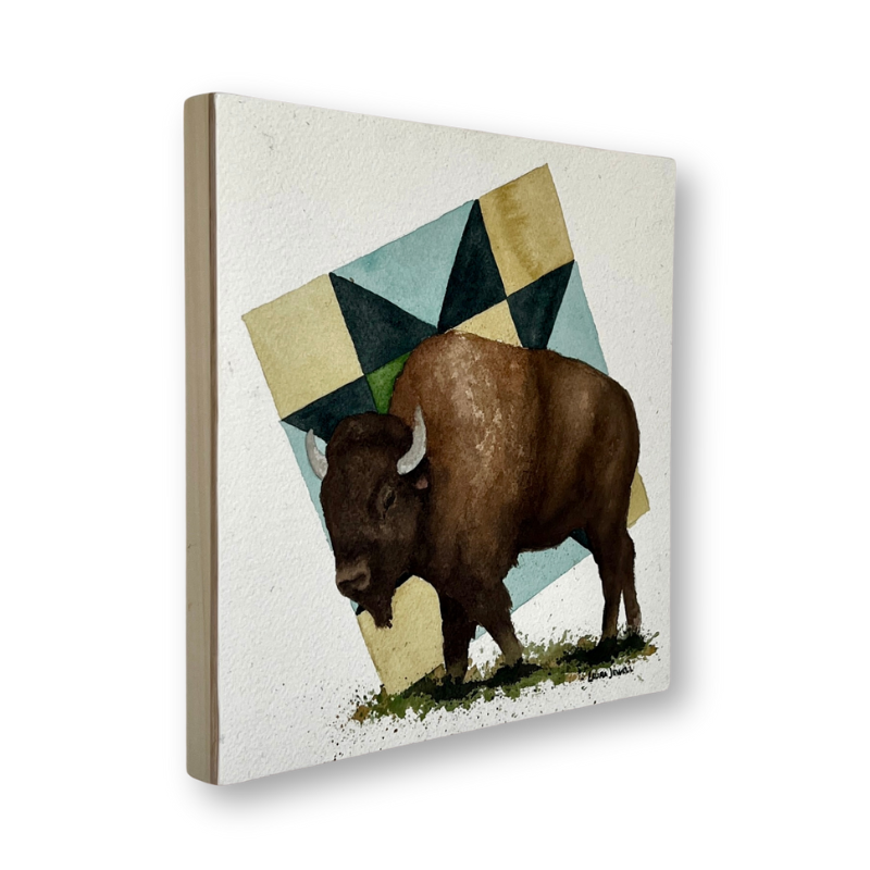 Free Bison | Watercolor Mounted on Panel