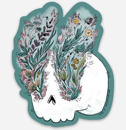 Wildflower Skull | Vinyl Sticker