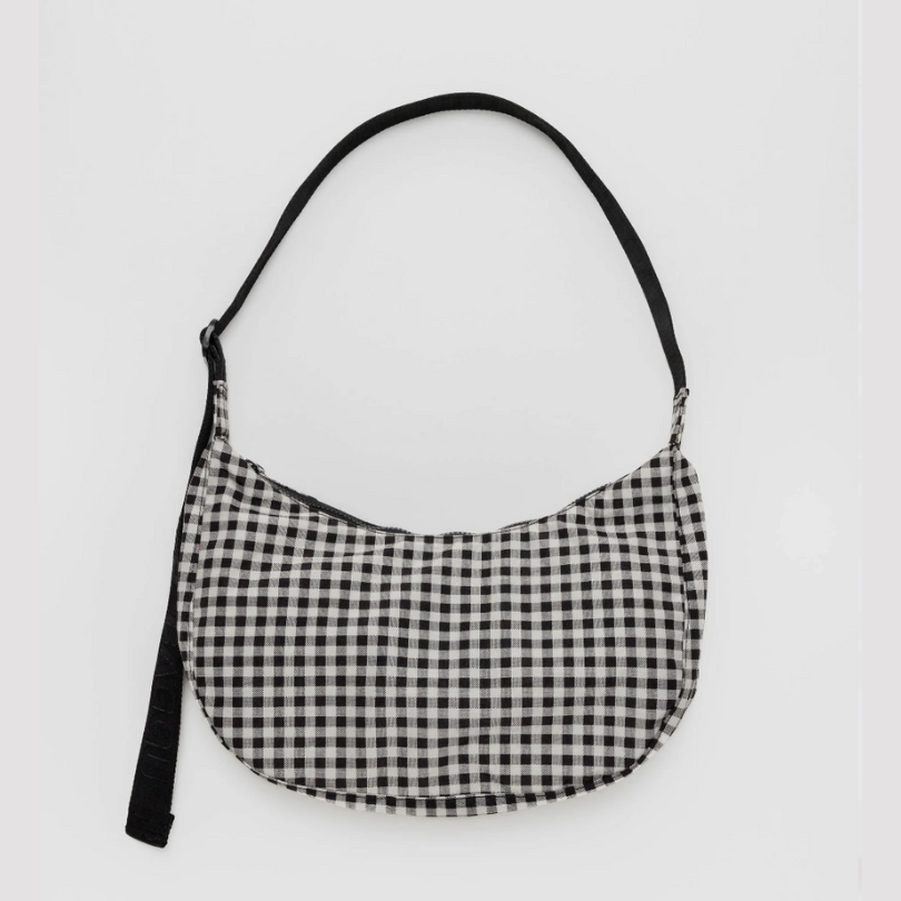 Bow Bag Medium - Black and White Check