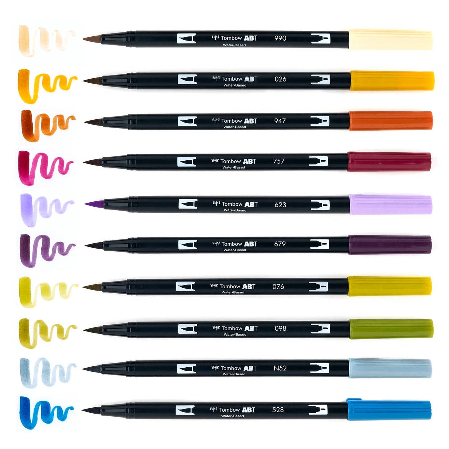 Muted Dual Brush Pen | 10pc Set