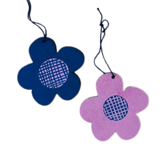 Double-Sided Daisy Ornament - Blue/Violet