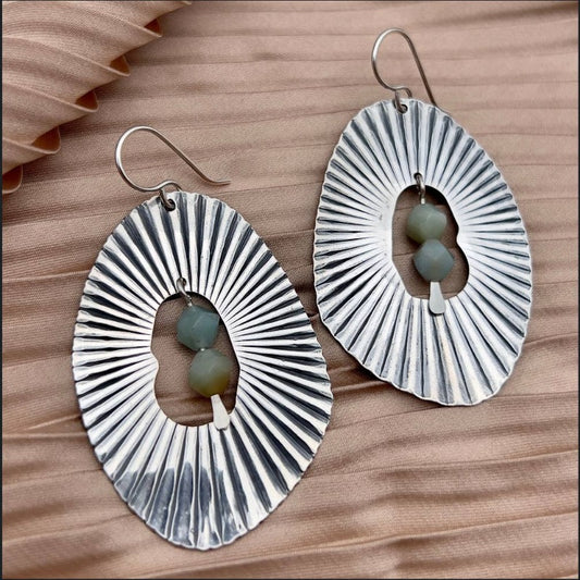 Amazonite Illumination | Sterling Silver Earrings
