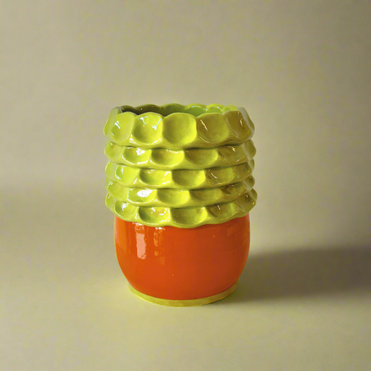 Exposed Coil Vase in Lime