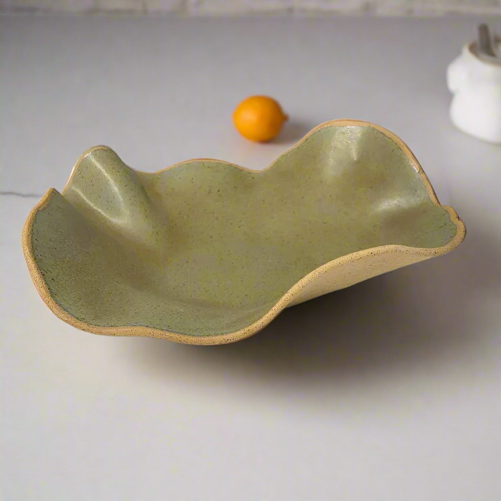 Ceramic Statement Bowl | Agate Green