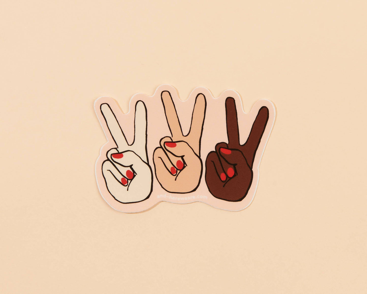 Peace Hand Group Feminist Vinyl Sticker