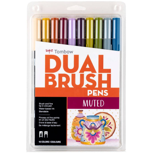 Muted Dual Brush Pen | 10pc Set