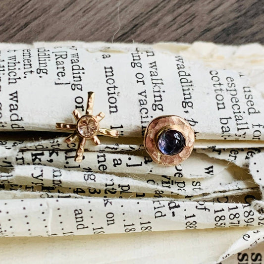 Roxanne Studs | Iolite & CZ