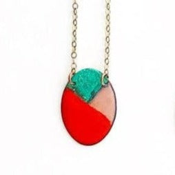 Coral Reversible Oval | Necklace