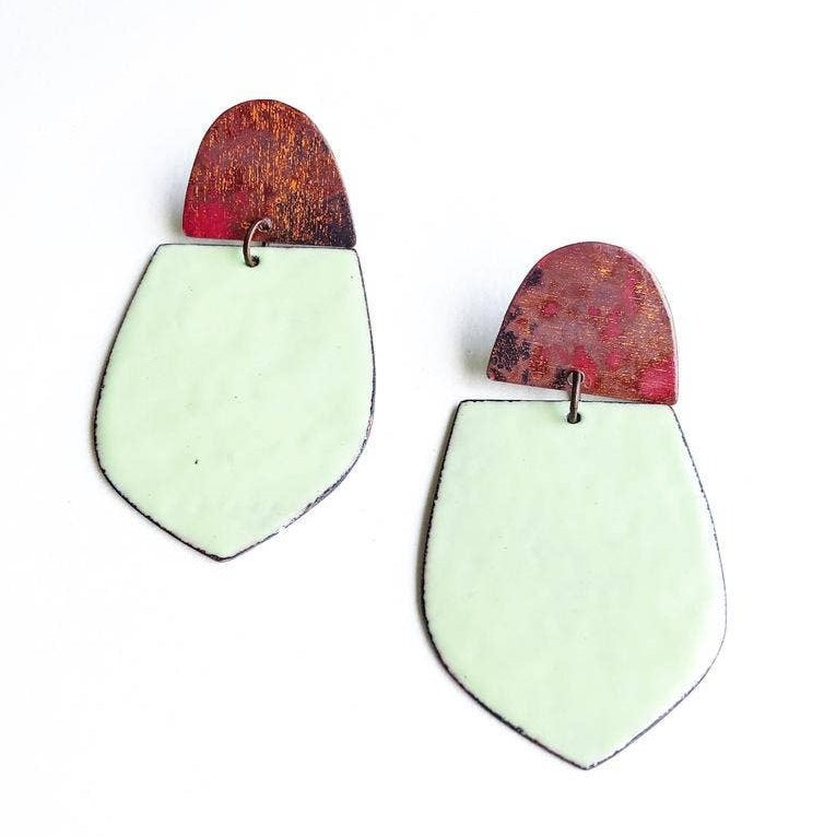 Lichen Enamel Statement Earrings