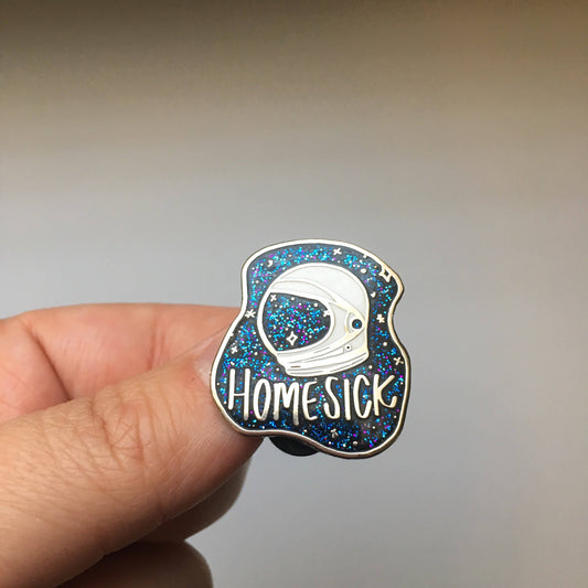 Homesick - Enamel Pin Blue Glitter Variant