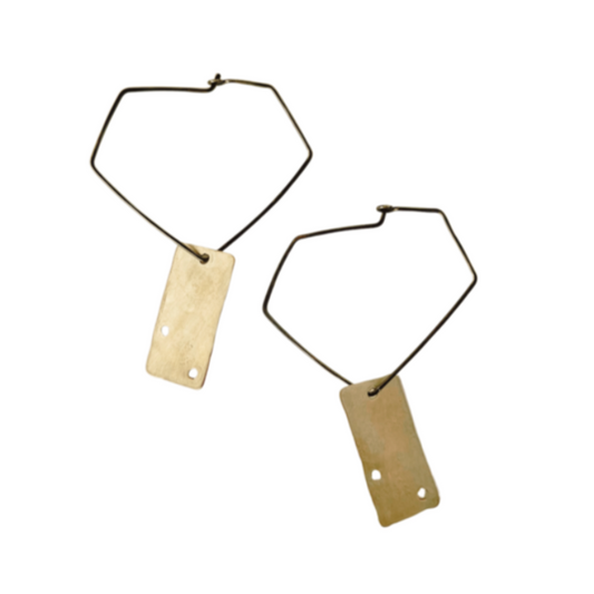 Geometric Silver & Brass | Hoop Earrings