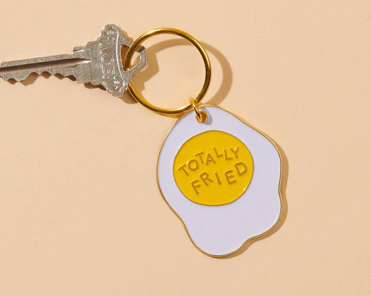 Totally Fried Egg -  Enamel Food Keychain