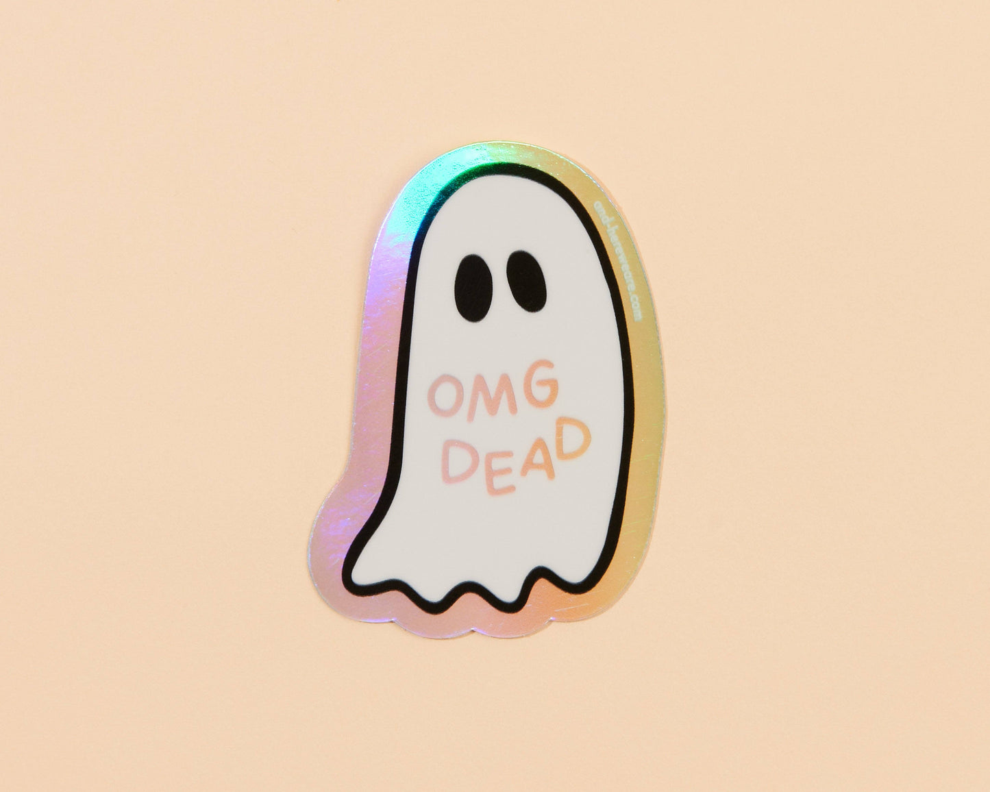 OMG Dead Halloween Ghost Holographic Vinyl Sticker