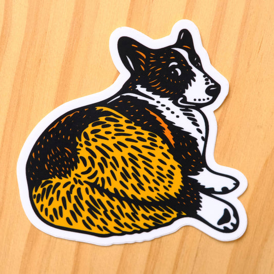 Orange Corgi Doggo Dog Sticker