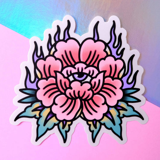 Flower Tattoo Flash Inspired Sticker