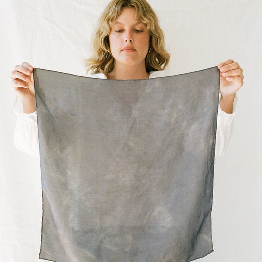 Charcoal | Plant Dyed Silk Scarf