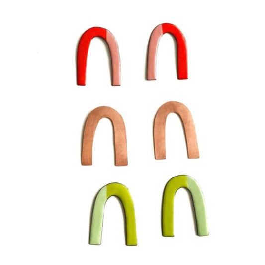 Arc Enamel | Post Earrings