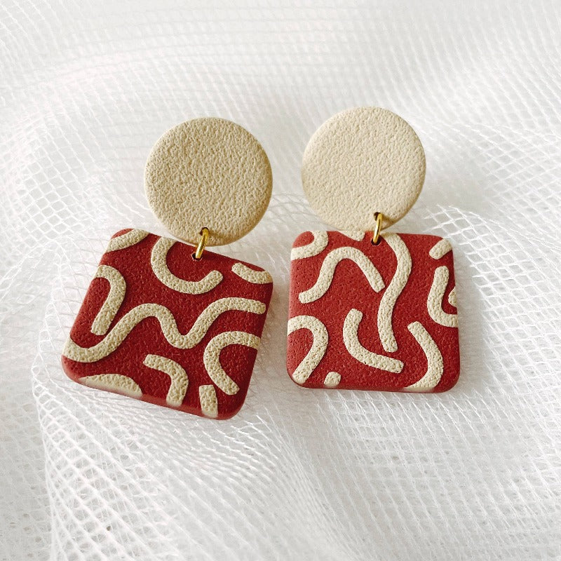 Squiggly Rosie | Polymer Clay Earrings