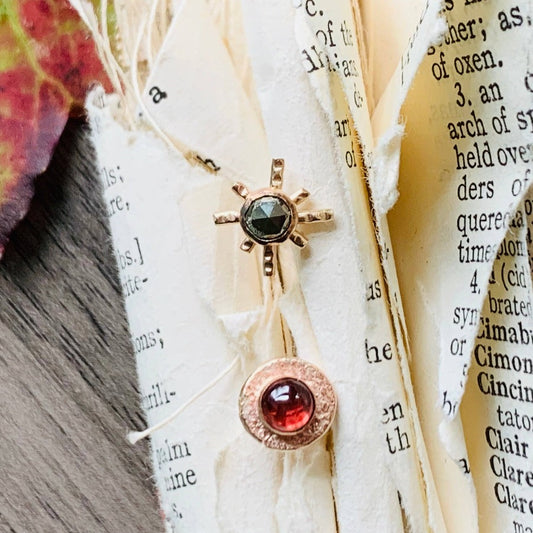 Roxanne Studs | Pyrite & Garnet