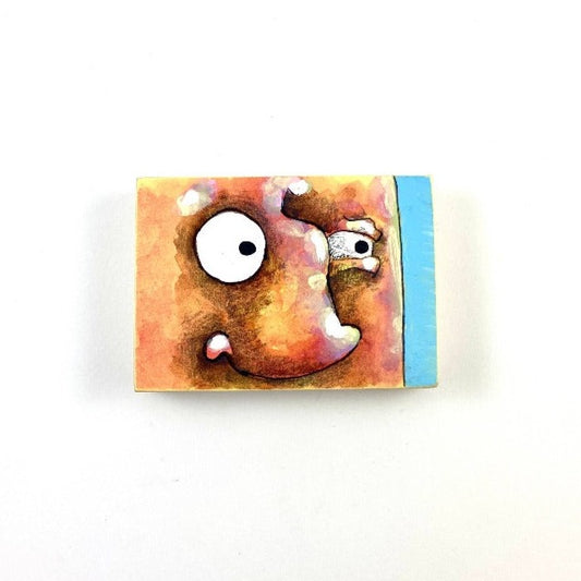 Just Over There | Mixed Media  on Wood Block
