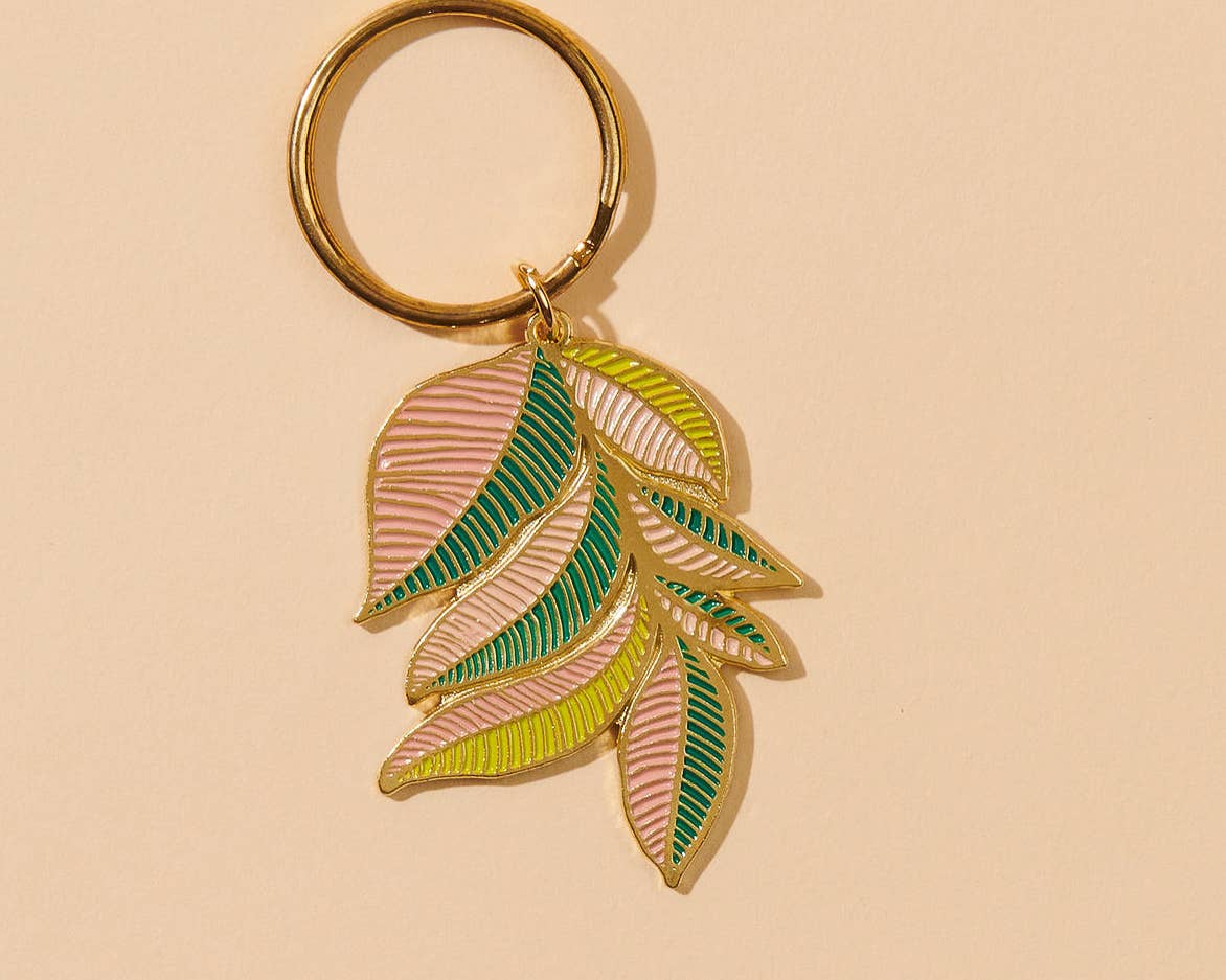 Branch Enamel Plant Keychain