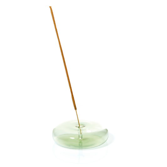 Green Blown Glass Incense Holder