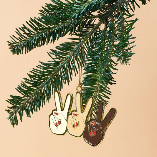 Peace Hands | Enamel Tree Ornament